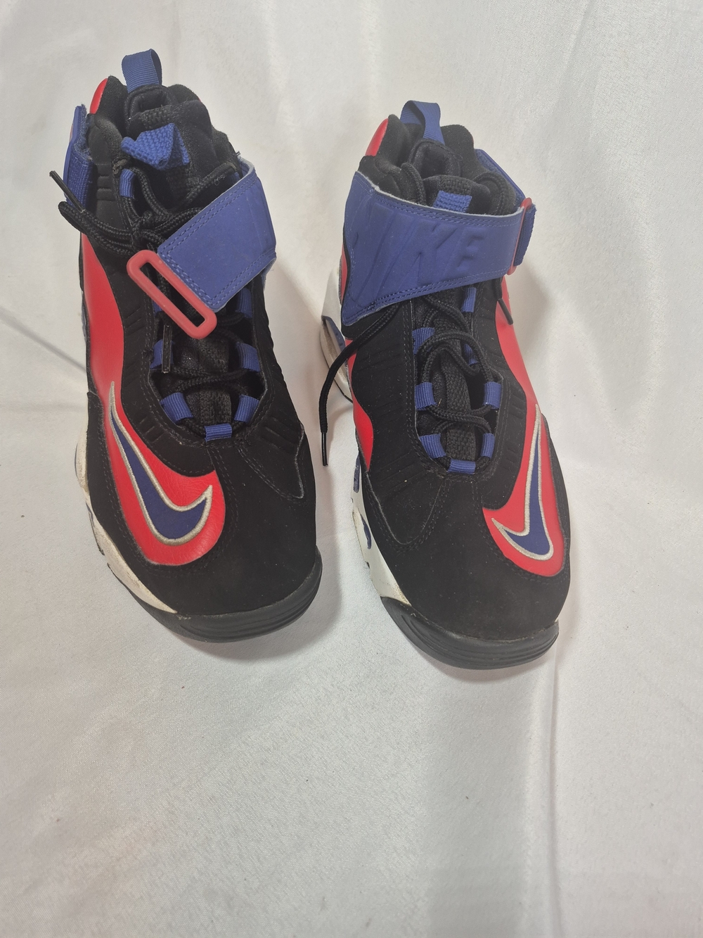 Nike Air Griffin 1 Max  Black and Red Athletic Shoes with Blue Accents